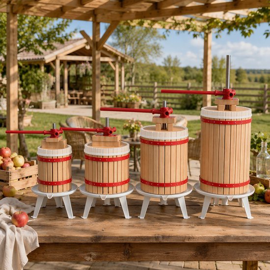 Aufun Fruitpers Van Beukenhout, Incl. Persdoek, Handmatige Wijnpers, Sappers, Maischepers, Fruitmolen (Fruitpers, 6 Liter) van aufun — afbeelding 3