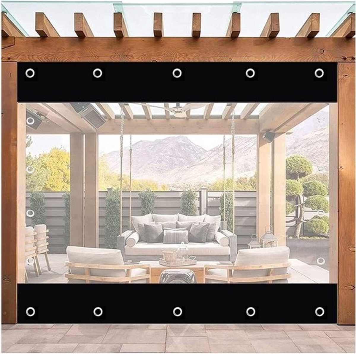 Transparante Tarpauline Zijwanden voor Gazebo - Waterdichte PVC Bescherming, 1x1 m
