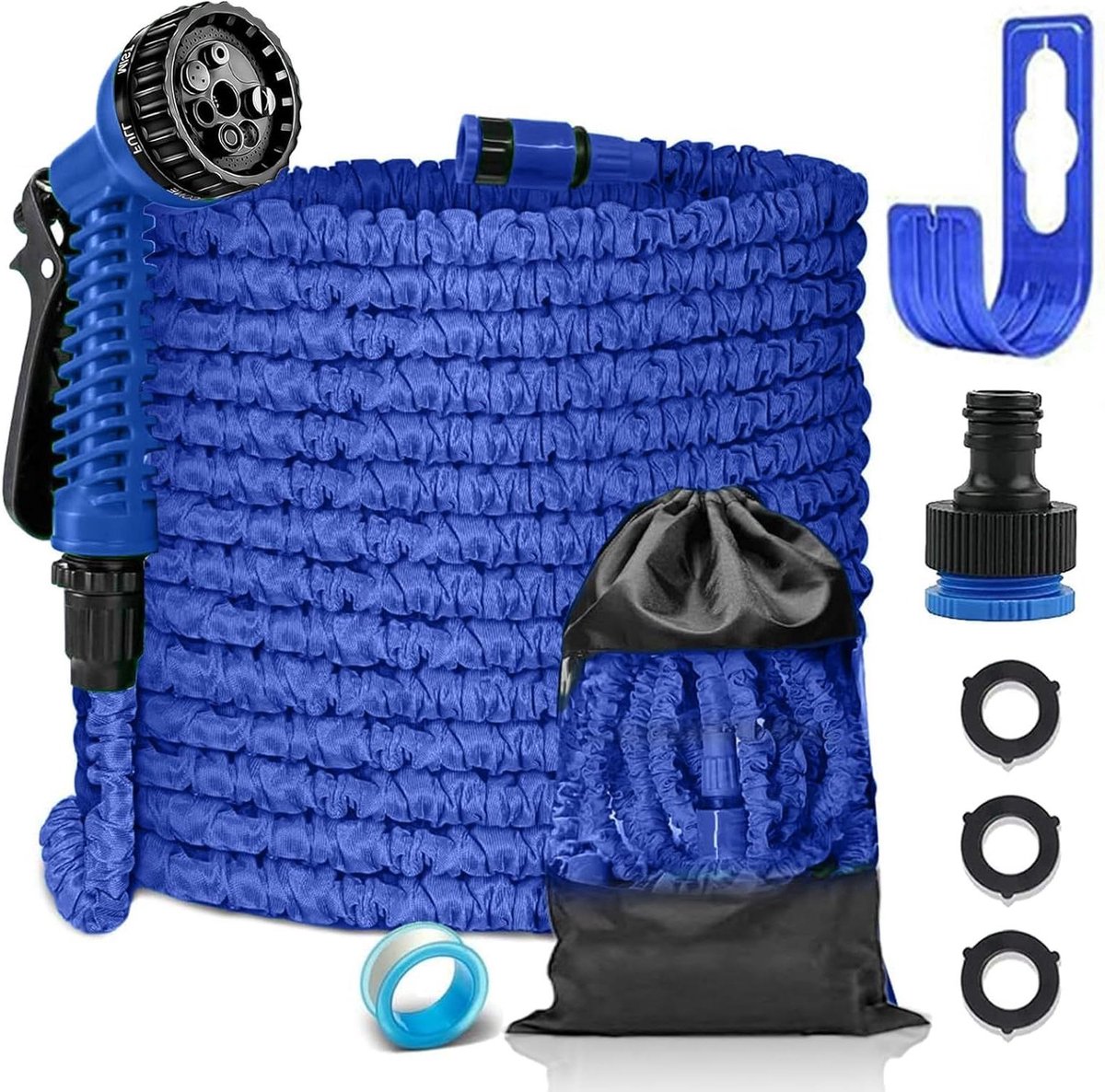 Uittrekbare Tuinslang - Flexibele Waterslang - Tuin Bewateren - 3x Uitzettend Ontwerp - 30 Meter - Blauw