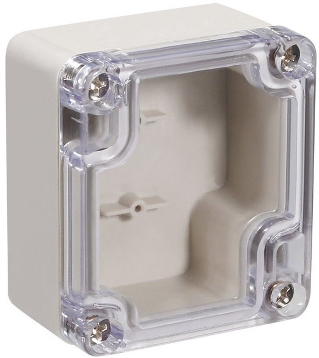 Elektronische DIY behuizing 64 x 58 x 35 mm met transparant deksel