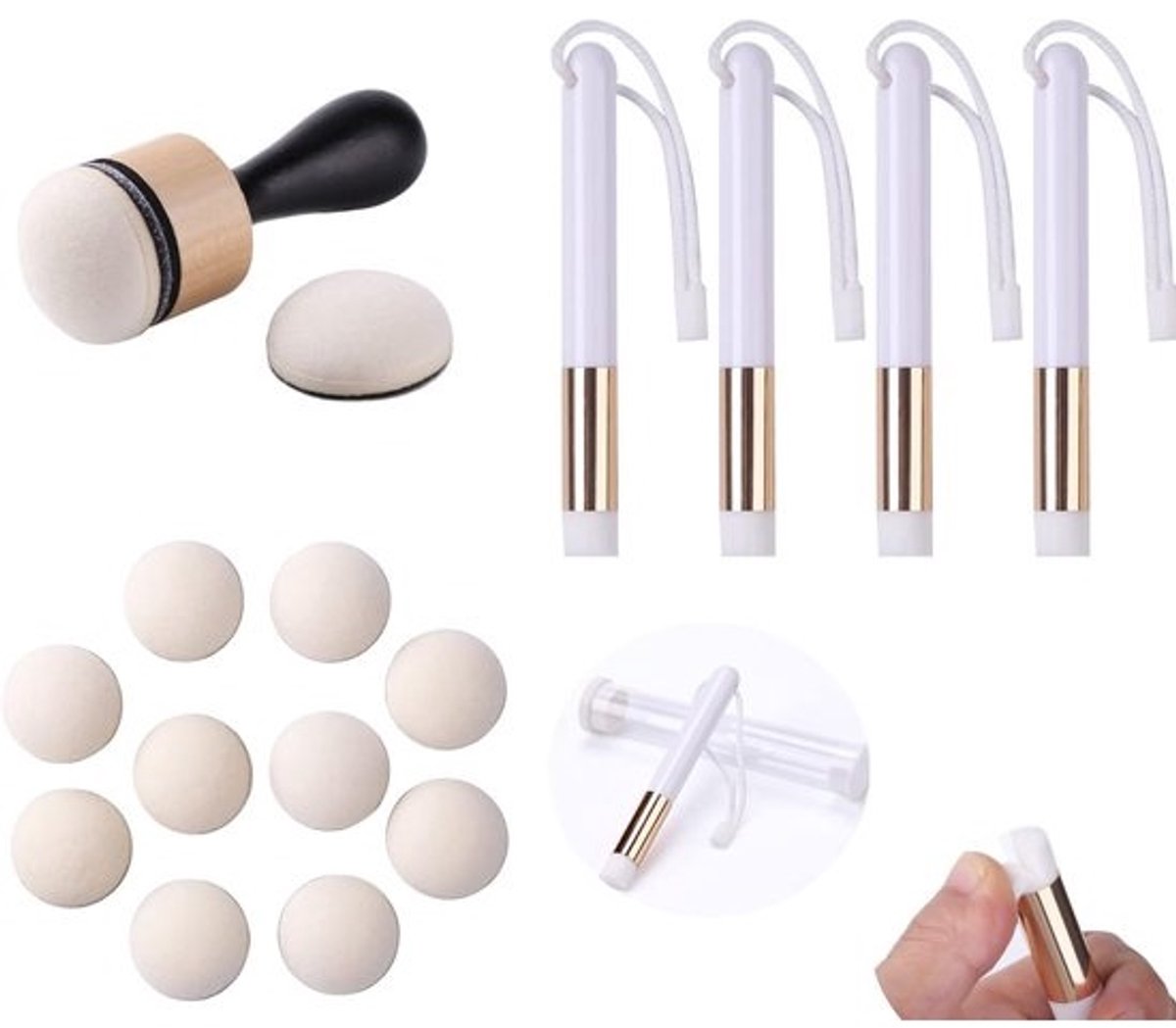 Mini Mengborstels Set voor Inkt Blenden en Schilderen - Ideaal voor Scrapbooking en Kaarten Maken