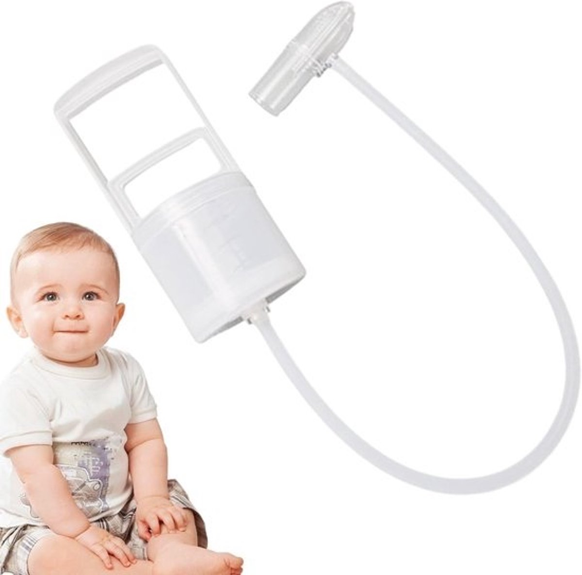 Baby Neuszuiger - Snot Aspirator - Baby Verzorging - Stil Ontwerp - 19.99 x 11 x 10.01 cm - Wit