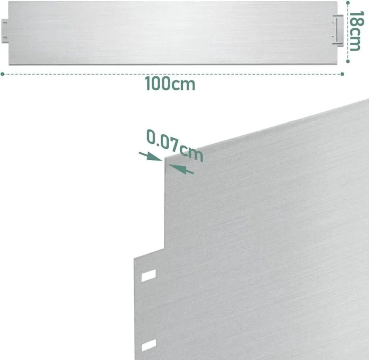 20 Geschikt voor er lange gazonrandstrip, 100 x 18 cm, Geschikt voor maaien, paden, bloembedden, enz., gegalvaniseerde Geschikt voor alen bloembedrandstrip.