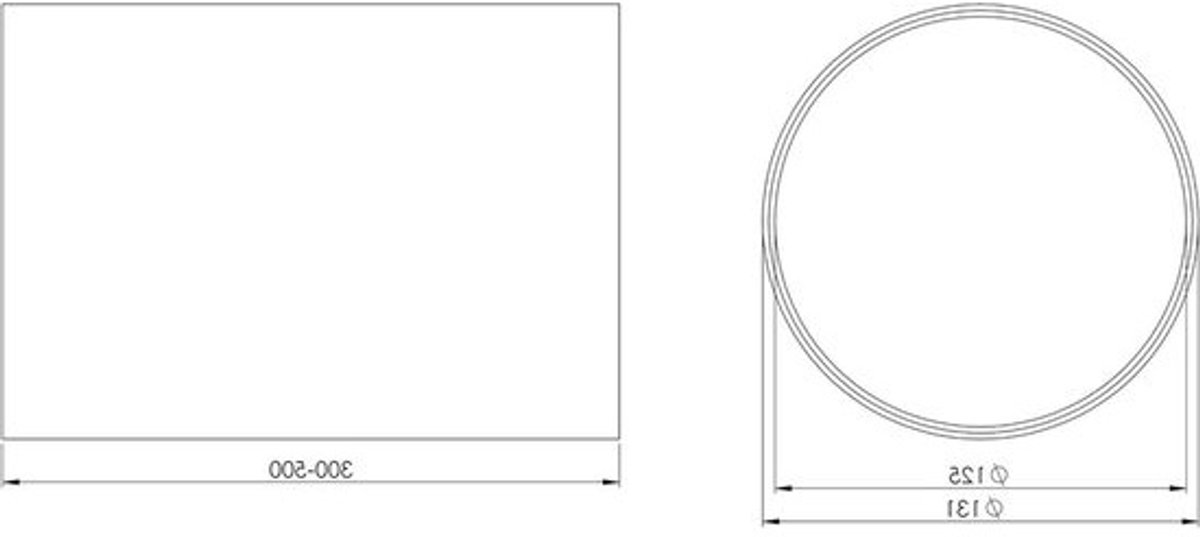 Ventilatiebuis - Rond kanaal - Lucht afvoeren - Telescopisch verstelbaar - Ø 100mm 30-50cm - Wit