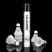 Huamei A6 Premium Badminton Shuttles – Ganzveren – Wedstrijdkwaliteit & Extra Duurzaam (12 stuks)