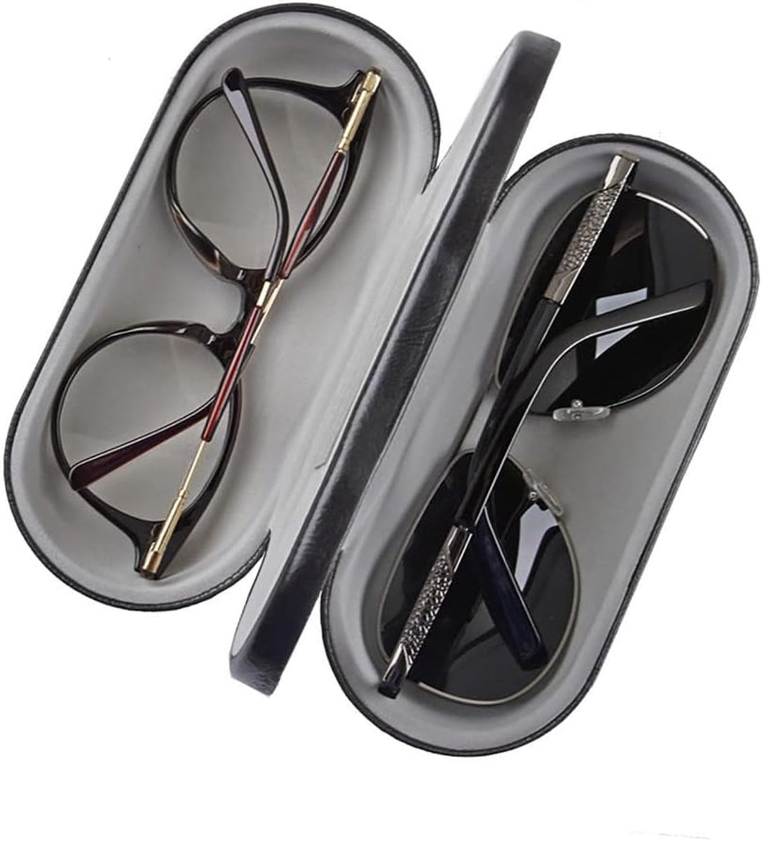 Brillenkoker - Brillendoos - brillenkoker hard case - brillendoos hard case - Brillenetui - brillenkokers - zonnebril koker - 1 stuk - Bril Etui - brillen hoesje - brillenzakje - Opbergbox - Zwart - 15.8*6.8*6.5cm