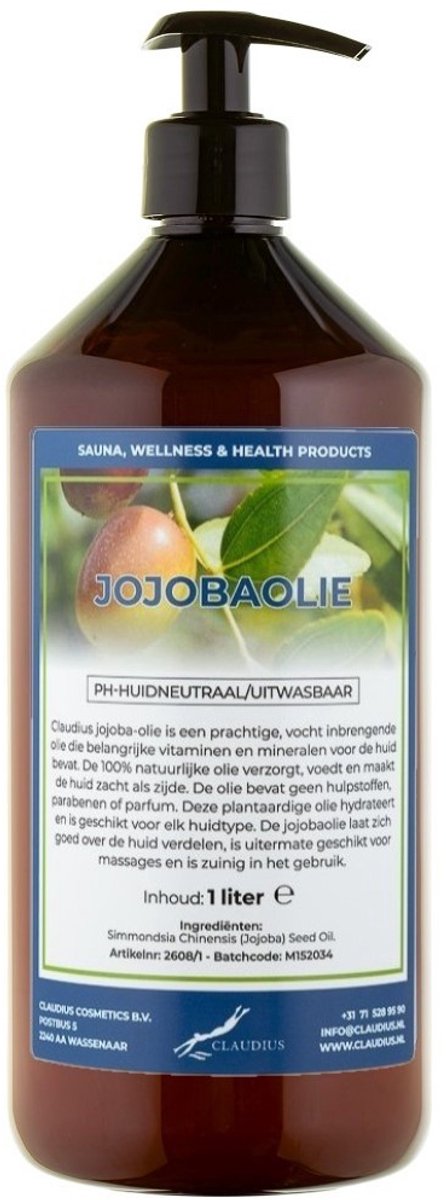 Jojobaolie 1 liter met gratis pomp - 100% natuurlijk - biologisch en koud geperst