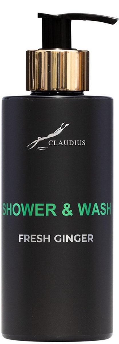 Shower & Wash Fresh Ginger 300 ml - met gouden pomp - zwarte fles