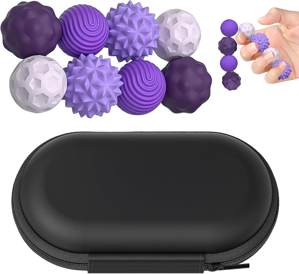 Magnetische Focusballen - 8 Stuks Paars - Stressbal - Magnetisch speelgoed tegen stress - Voor Concentratie & Ontspanning - Stressbal - anti-stress - silicone - geschikt voor ADHD, autisme, obsessieve stoornissen - Ideaal voor in de klas