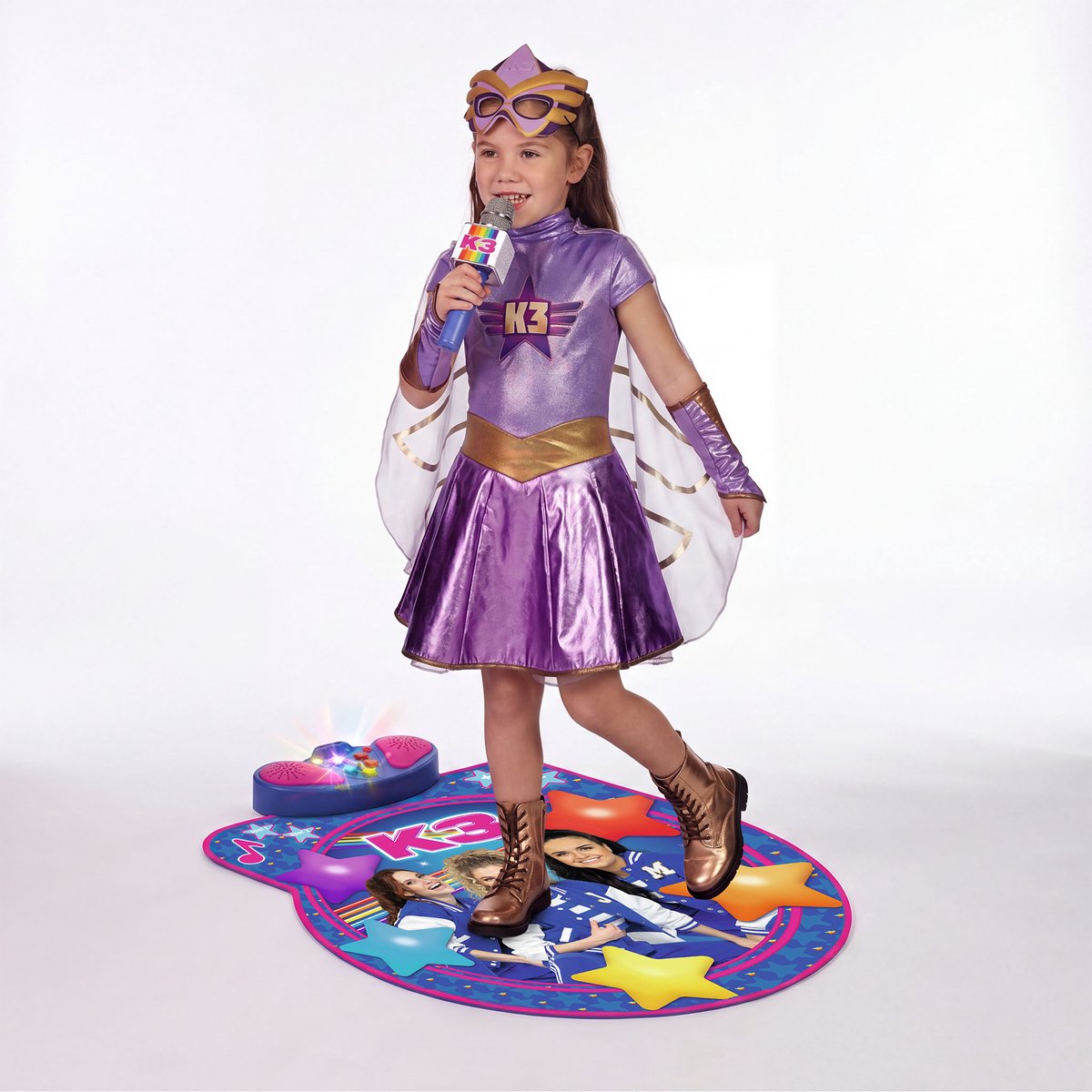 K3 - Verkleedjurk - Superhelden - Met armstukken en afneembare cape - Maat 6 tot 8 jaar - Maat 134 - Beschikbaar in 3 verschillende maten — cadeau in Spellen & Speelgoed - foto 5