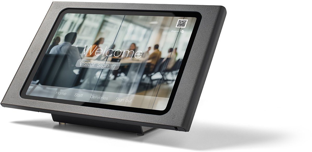 Tabdoq | Professionele Bureaustandaard Voor Samsung Galaxy TAB A11+ 11-inch | Veilige Metalen Kioskbehuizing | Tablethouder Portret & Landschap | Voor Kassa & Zakelijk Gebruik, zwart