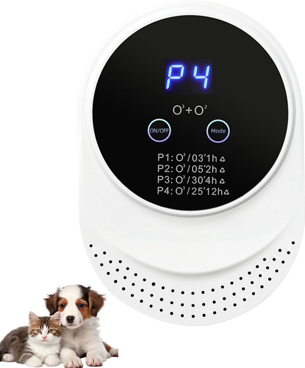 casalora - Ozon geurverwijderaar voor sterke geuren, elektrische luchtverfrisser voor thuis, ionisator, luchtreiniger met ozon voor slaapkamer, toilet, keuken, schoenen, rook, auto, kantoor