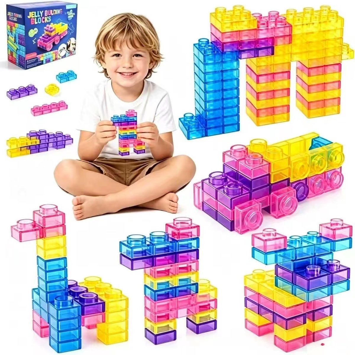 Namajunas –Zachte bouwblokken voor kinderen, stressverlichtend speelgoed, antistressspeelgoed, zachte stapelblokken, sensorisch speelgoed, geschikt voor kinderen vanaf 3 jaar, 40 zachte bouwblokkenpuzzels, een geweldig cadeau voor jongens en meisjes.
