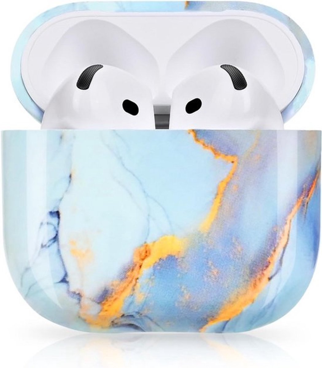 Beschermhoes Marmerpatroon voor AirPods 4e Generatie - Harde PC Case, Stootvast en Slank
