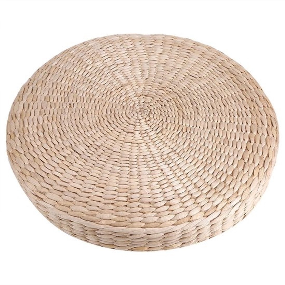 Dailygoody - Kussen van Rieten Vloer - Meditatiekussen - Wasbaar en comfortabel - Lichtgeel - Yogamat - Ideaal voor binnen en buiten - 40 cm rond