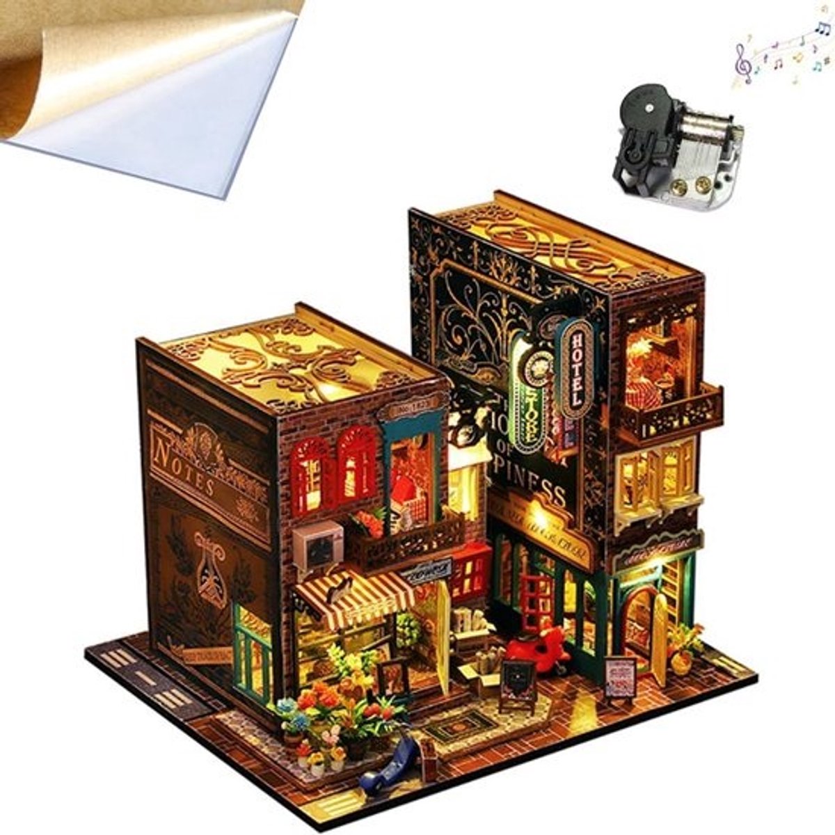 3D Houten Boekenstandaard Puzzel - Cyberpunk Stijl - Doe-het-zelf - Voor Tieners en Volwassenen