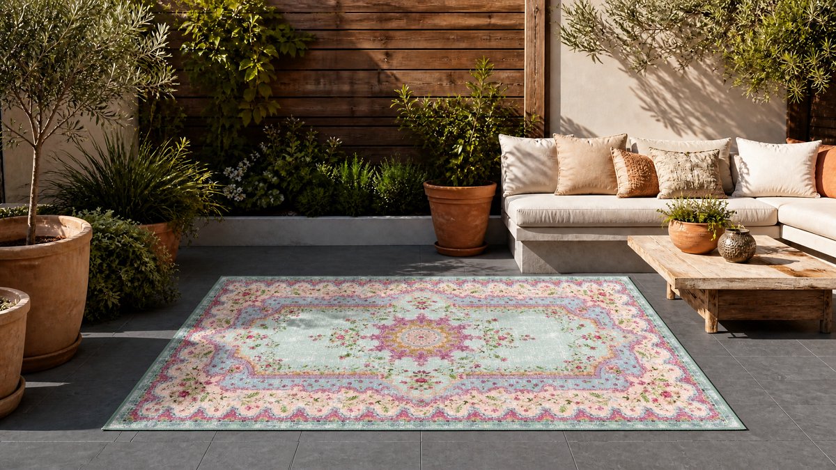 Buitenkleed, Tuinkleed, Balkonkleed 230cm x 160cm gemaakt van PET Flessen