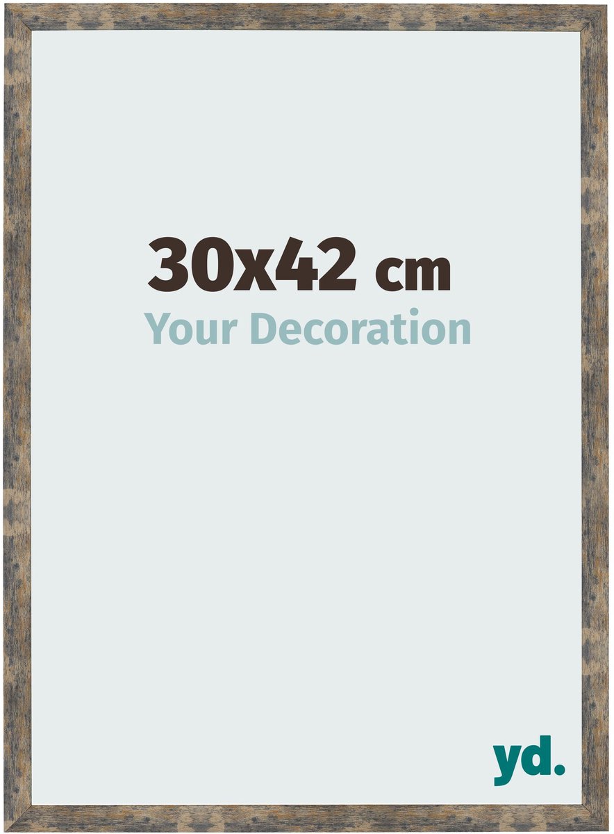 Your Decoration - Fotolijst 30x42 cm - MDF - Blauw Goud Gemeleerd - Bologna
