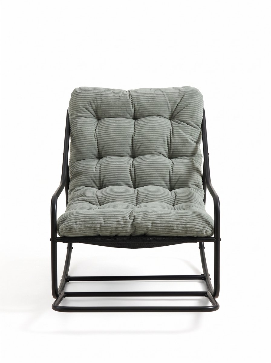 Schommelstoel voor buiten - Comfortabel dik kussen - Aanpasbare beweging - Armloos ontwerp - 130kg - Woonkamer en slaapkamer - 75x116x82cm - Lichtgroen
