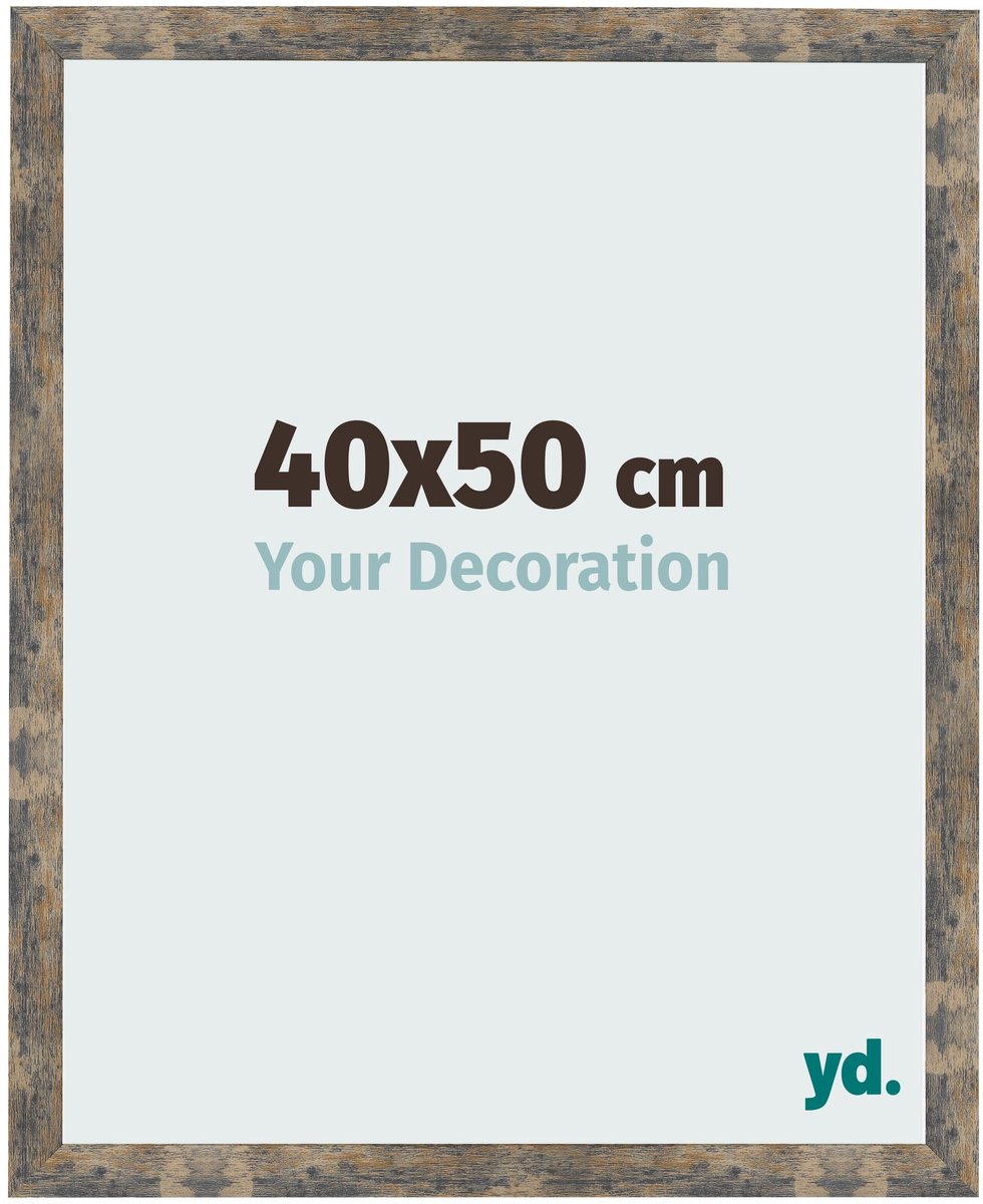 Your Decoration - Fotolijst 40x50 cm - MDF - Blauw Goud Gemeleerd - Bologna