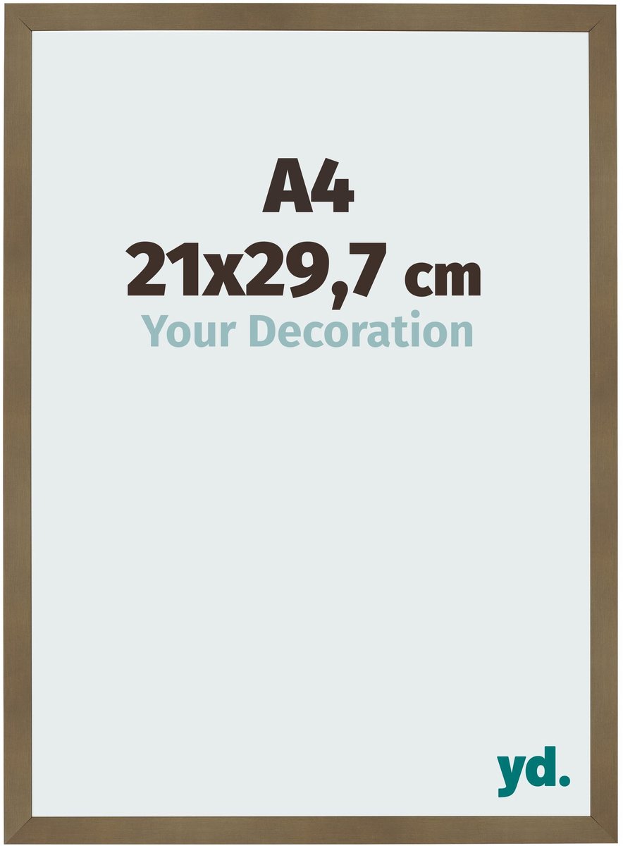 Your Decoration - Fotolijst A4 21x 29,7 cm - MDF - Brons Decor - Bologna