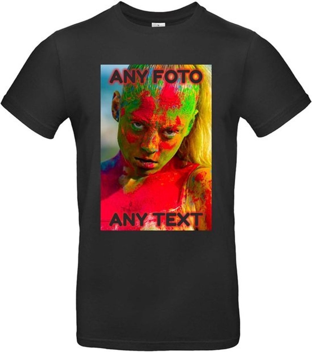 Persoonlijk T-shirt - Ontwerp zelf met foto en tekst - aan beide zijden gepersonaliseerd