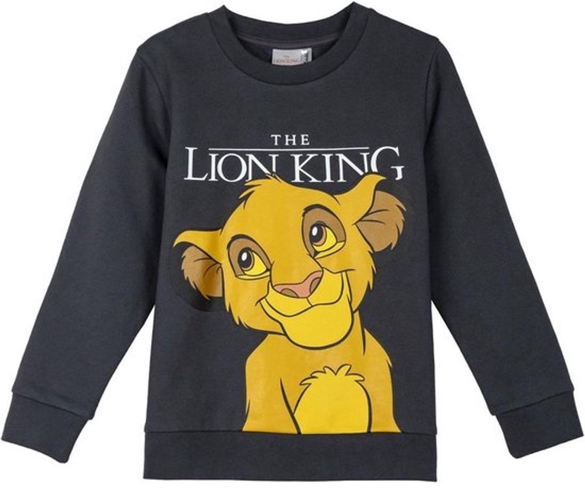 Uniseks-kind sweatshirt met leeuwenkoning design van geborsteld katoen