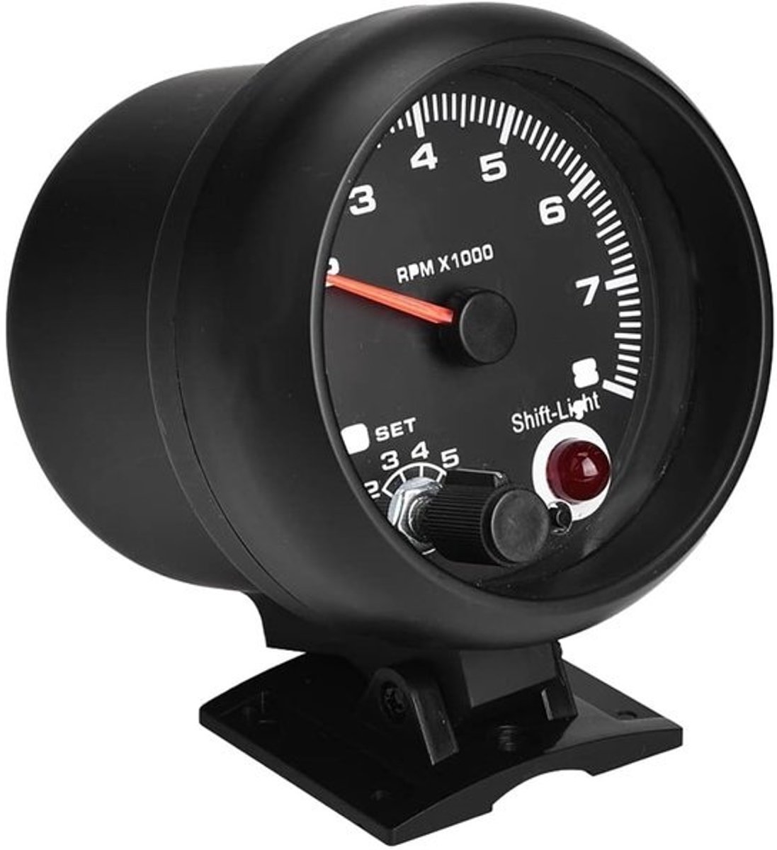 Universele 12V Toerenteller tot 8000 RPM met LED Shift Light