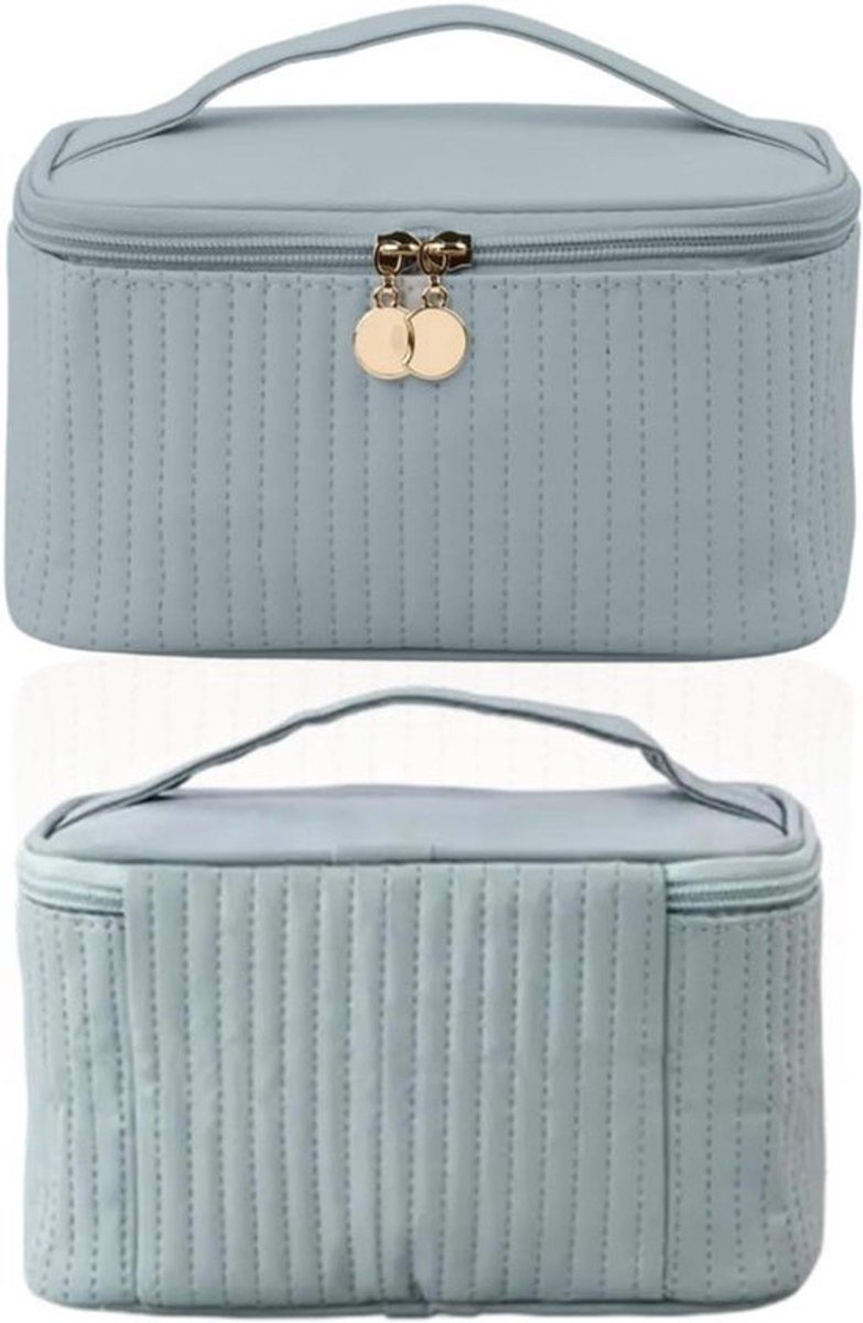 Cosmeticatas voor Dames | Reizen Make-up Tas | Draagbare Opbergtas | Waterdicht PU Lederen Toilettas | Blauw | Mode - Praktisch & Stijlvol