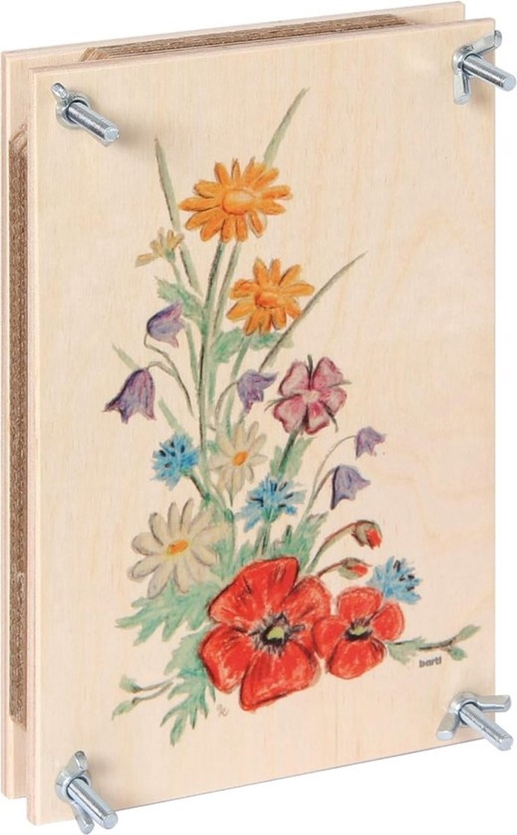 Bloemenpers Hout - Planten Drogen - Hobby Decoratie - Meerdere Lagen - 24 x 16 cm - Kleurrijk