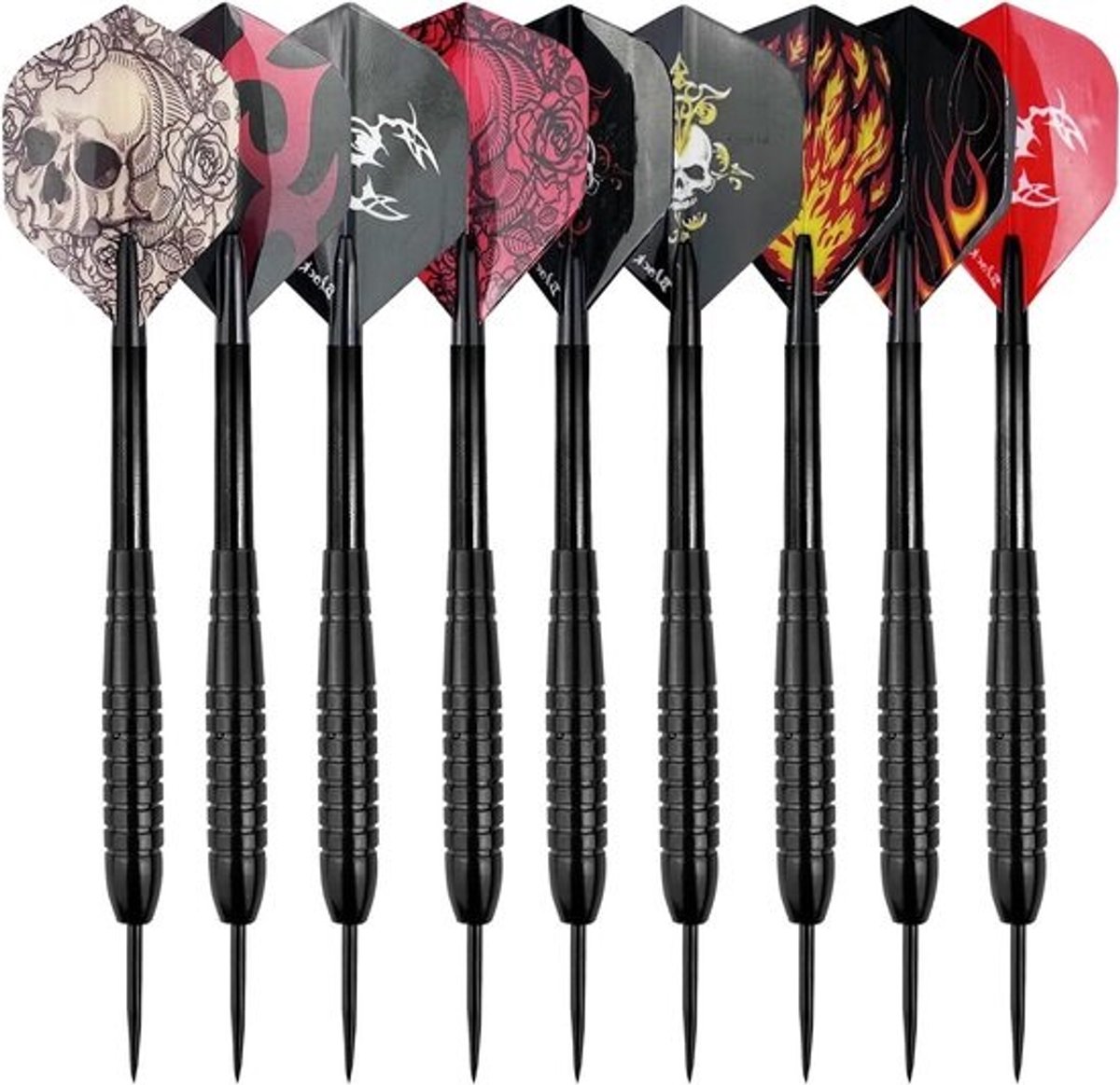 Dartpijlen met stalen punten - 25 gram - set voor beginners