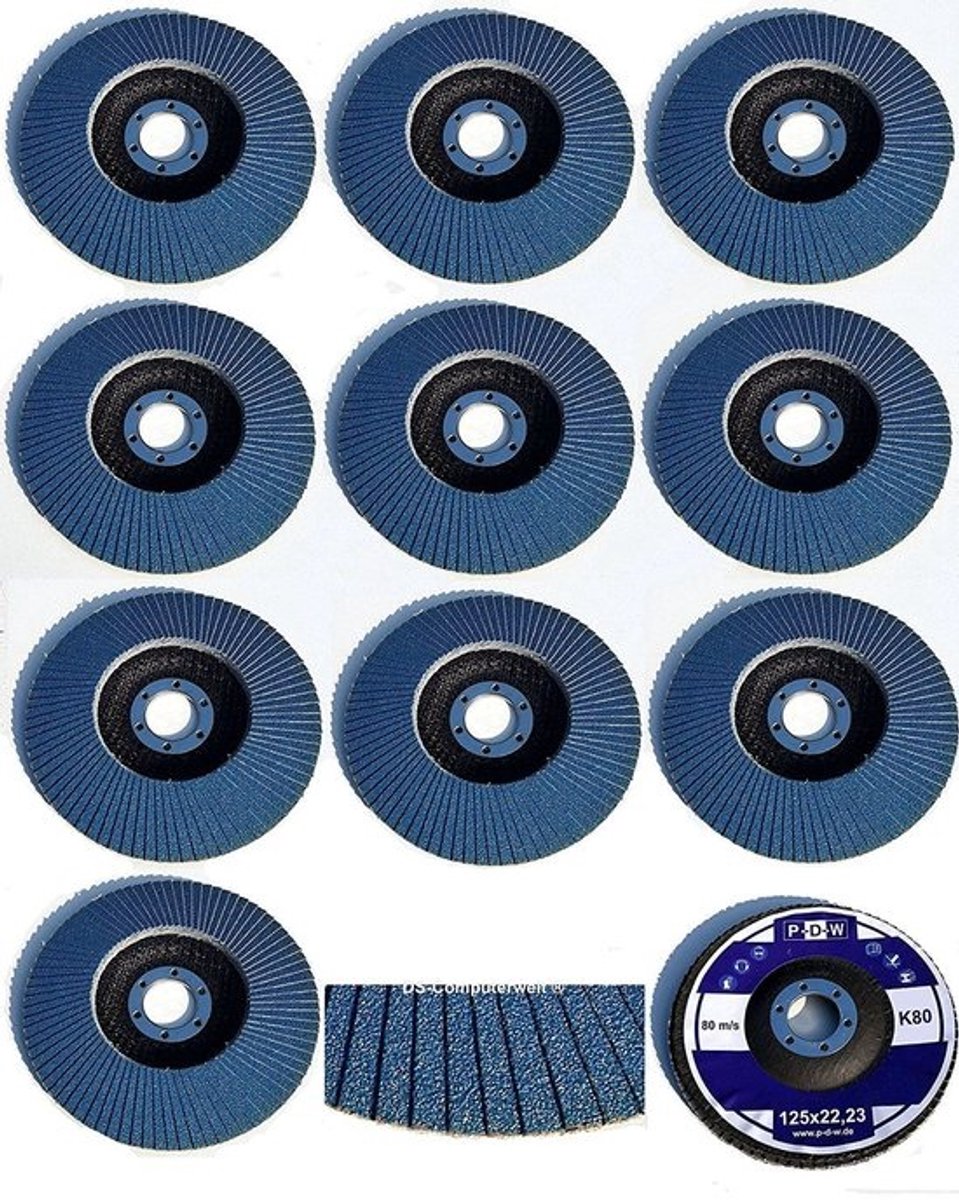 Lamellenschijven 125 mm - 20 stuks - korrel 40 - voor slijpen van metaal en hout