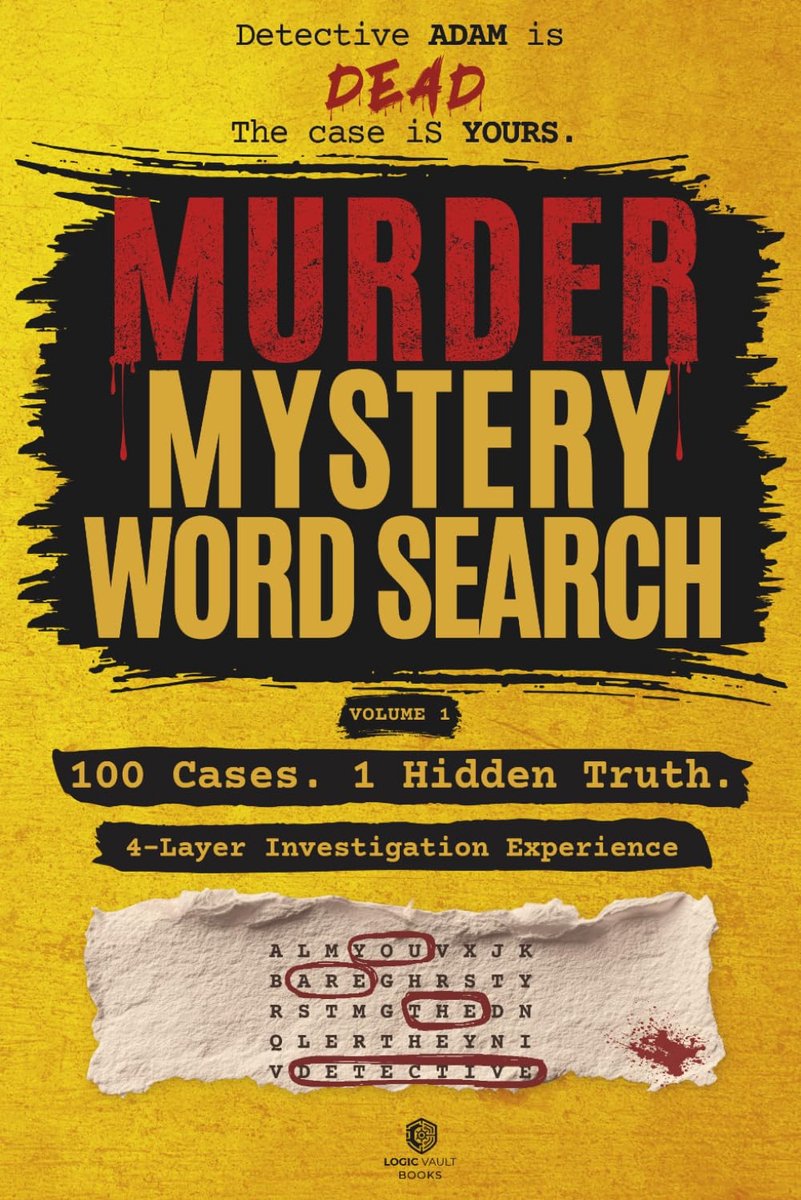 Murder Mystery Word Search: 100 Cases. 1 Hidden Truth. A 4-Layer Investigation Experience - ShopVlot