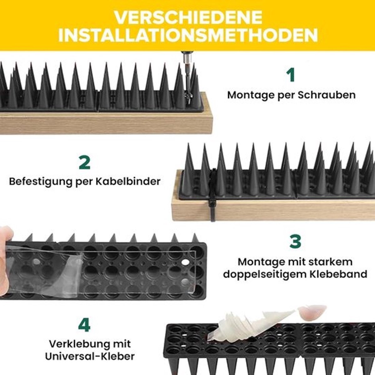 Duivenpinnen Duifafweer Spikes voor Balkon, Schutting en Dak - 6 Meter