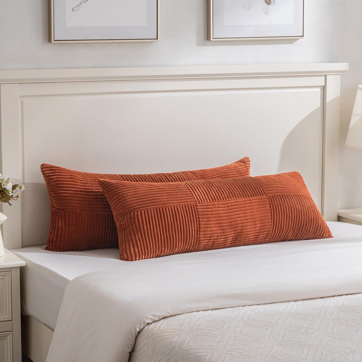 2-delige set Sierkussenhoezen - Zacht Modern Boho Stijl - Voor bank bed woonkamer - Karamel 40x145 cm