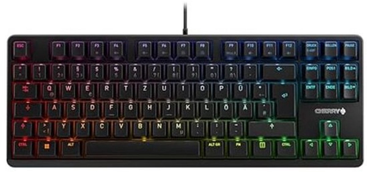 Mechanisch gamingtoetsenbord TKL met RGB-verlichting en stille schakelaars
