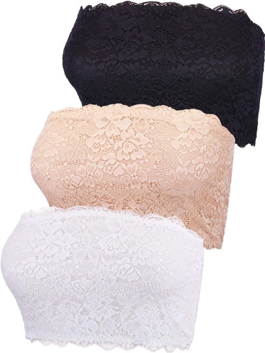 Set van 3 kanten bustier tops zonder bandjes