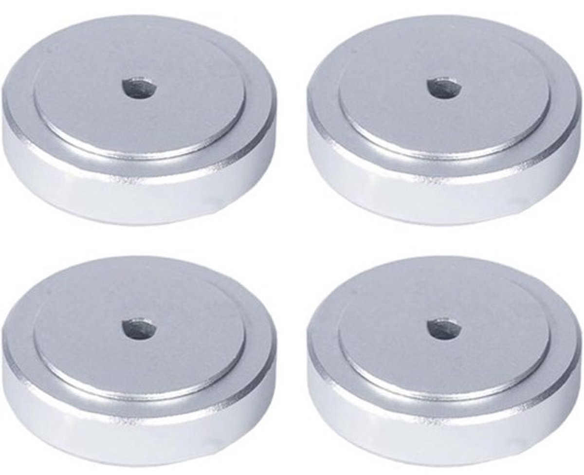 Luidspreker Isolatievoetjes - Dempingspads - Geluidsverbetering - Trillingsdempend - 4 stuks - Zilver