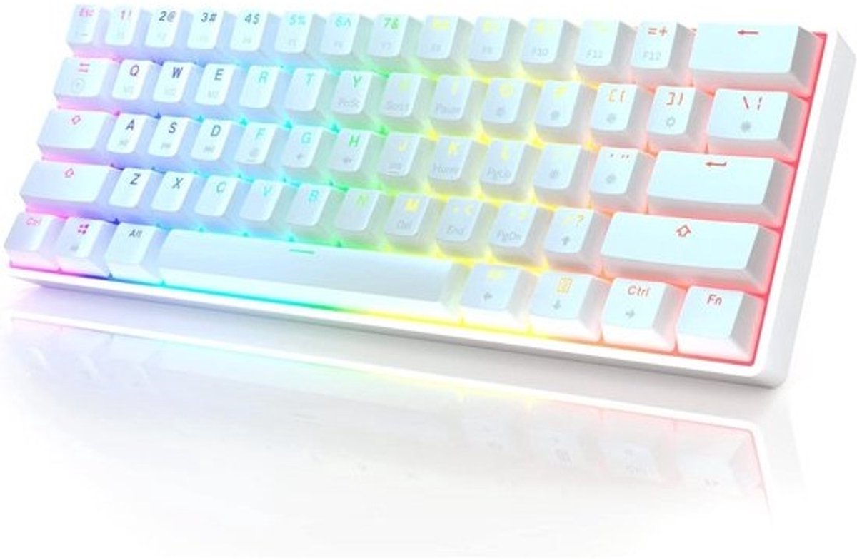 60% Compact Mechanisch Gaming Toetsenbord met RGB Verlichting en Hot-Swappable Gateron Gele Switches - USB Bedraad voor Windows en Mac