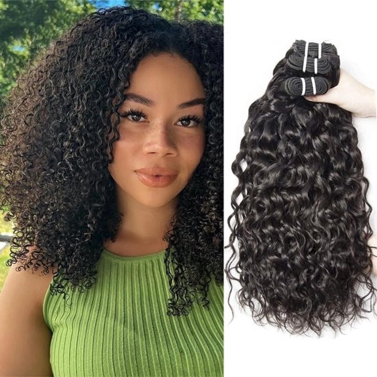 Haar Bundels Krullend - Kinky Krul Haar - Kapsel Ontwerpen - Braziliaans Virgin Haar - 240 g - Natuurlijk Zwart
