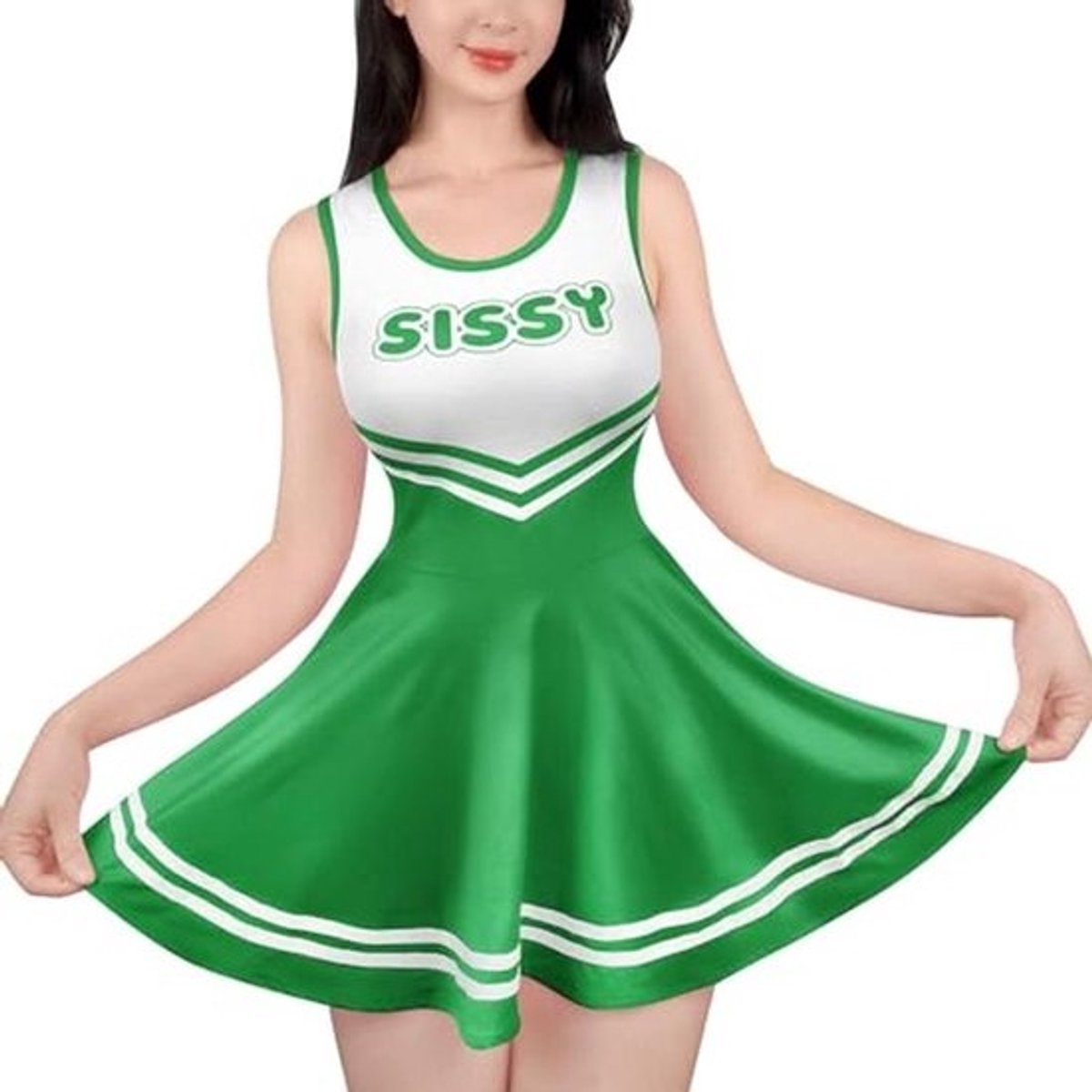 Zijdezachte Mouwloze Cheer Bodycon Minijurk Rok voor Dames