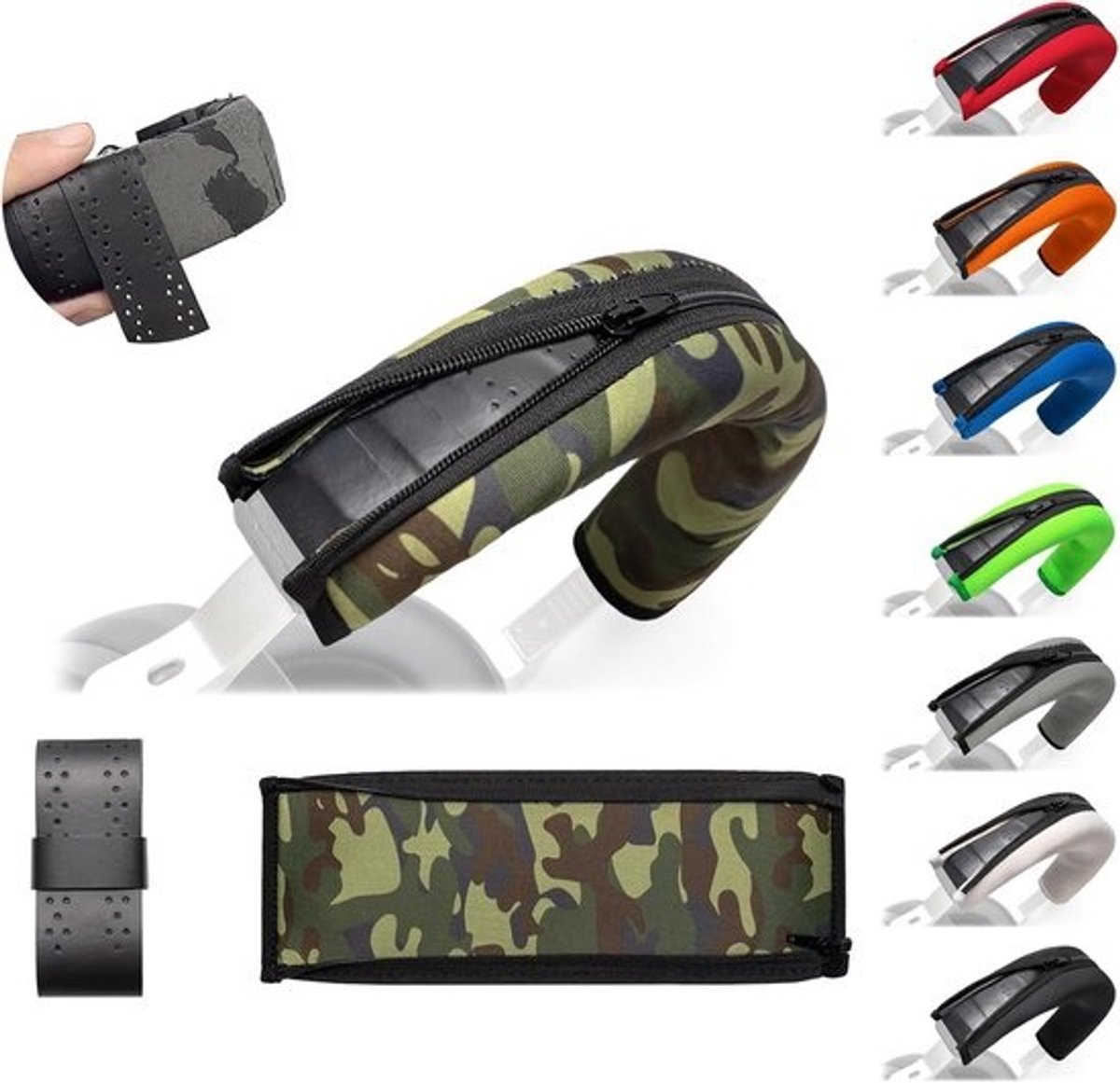 Hoofdtelefoon Hoofdband Cover - Kussen Bescherming - Comfortabel Luisteren - Innovatief Dubbel Ontwerp - 24.5 cm Lengte - Groene Camouflage