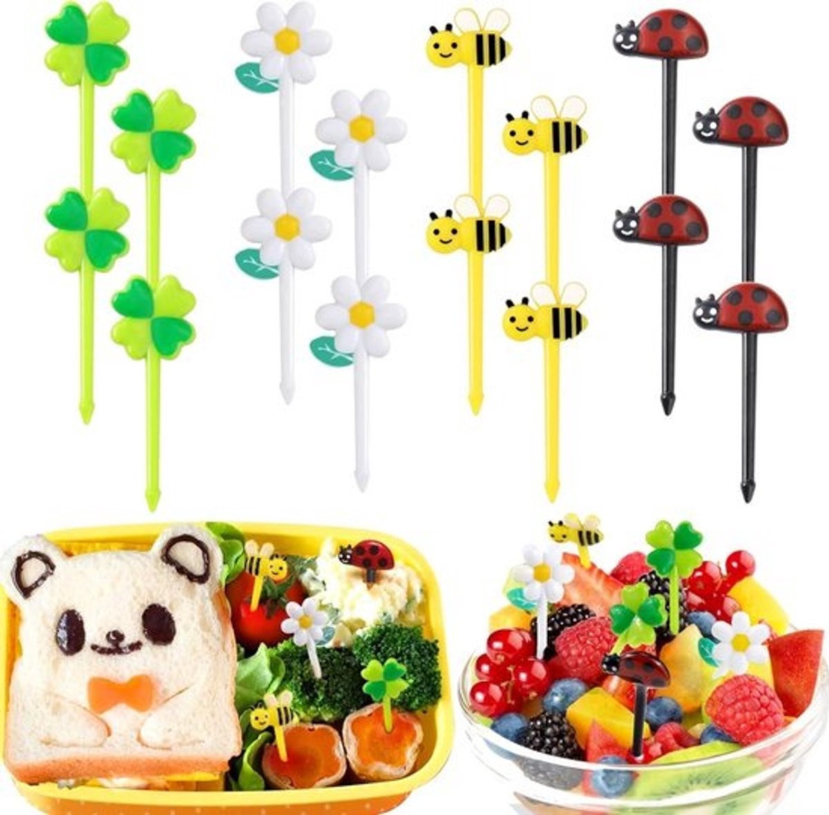 Herbruikbare Voedselplectrums voor Kinderen - 16 Stuks Bento Box Accessoires
