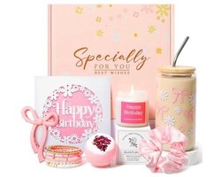 Birthday Gift for Women 10 11 12 16 18 21 30 Years Birthday Gift Girls Teenagers Best Friend Gift Set Pink Stuffs Gift Set for Boyfriend Sister Coworker
