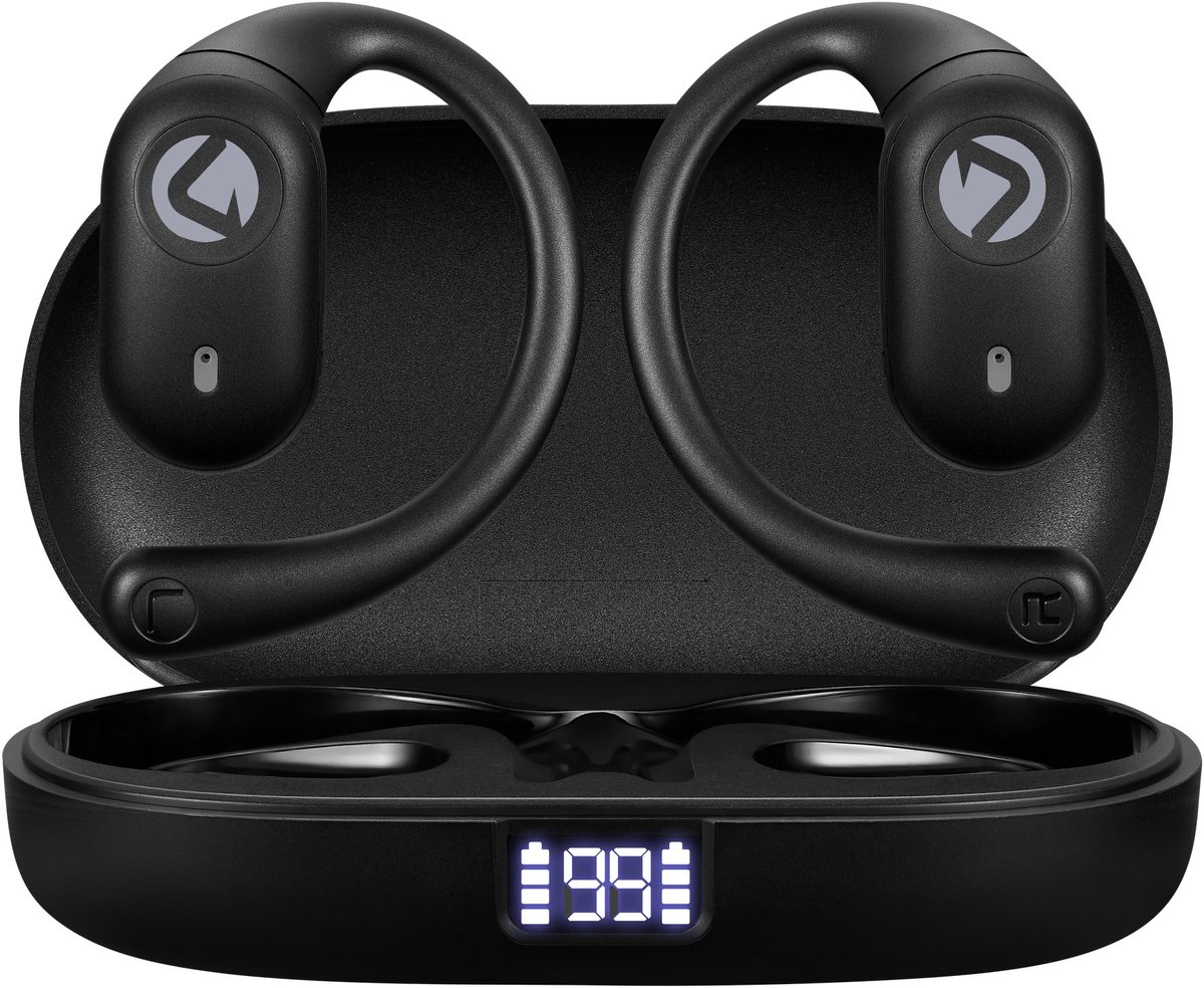 Volkano Stride 2 Air Conduction Draadloze Oordopjes met Oorhaak – Bluetooth 5.4 - IPX5 - LED-display - Open-Ear - 28 uur Speeltijd