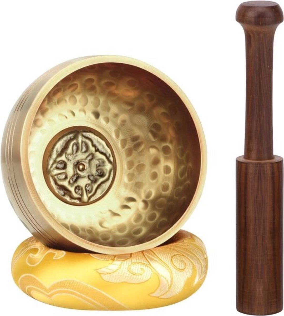Tibetaanse Singing Bowl Set 8cm - Handgemaakt voor Meditatie, Yoga, Ontspanning en Stressverlichting