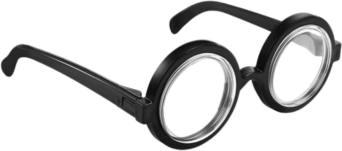 Retro Ronde Bril voor Tovernaars, Zwarte Nerd Bril voor Feestkleding, Grappige Verkleedaccessoires voor Volwassenen en Halloween Party