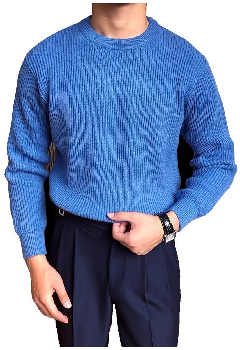 Currero Sweater Heren Sweaters Sweatshirt Hoodie Warme Trui Pullover Jumper Crewneck Vest Koningsblauw