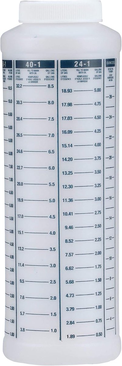 Brandstof Mengfles - Olie Dispenser - Motor Onderhoud - Nauwkeurige Verhoudingen - 32 Ounce - Transparant — afbeelding 5