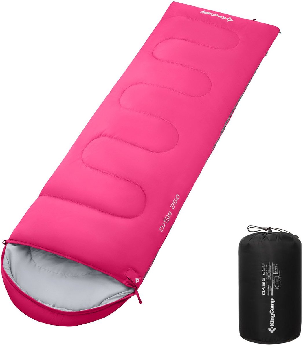 Deken-slaapzak Oasis 250 zomer - Camping Outdoor 2,2 m lang & breed -3 °C